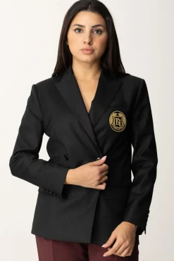 Elisabetta Franchi Giacca Doppiopetto In Lana con PatchNERO