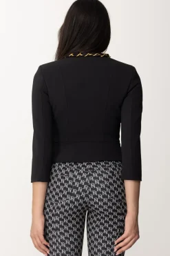 Elisabetta Franchi Giacca con Accessorio In CatenaNERO