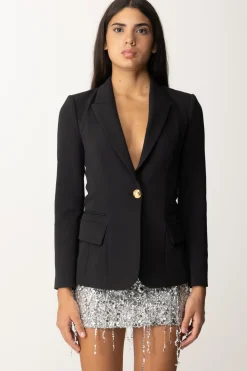 Elisabetta Franchi Giacca Monopetto con Revers a LanciaNERO