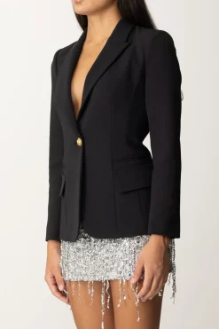 Elisabetta Franchi Giacca Monopetto con Revers a LanciaNERO
