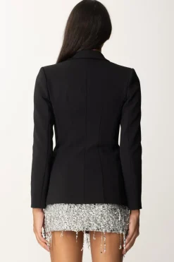 Elisabetta Franchi Giacca Monopetto con Revers a LanciaNERO