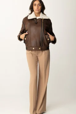 Elisabetta Franchi Giacca Aviatore Effetto PelleCUOIO