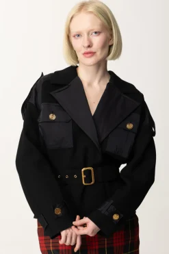 Elisabetta Franchi Giubbotto Tricot con CinturaNERO