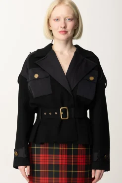 Elisabetta Franchi Giubbotto Tricot con CinturaNERO