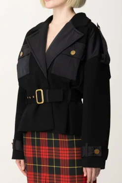 Elisabetta Franchi Giubbotto Tricot con CinturaNERO