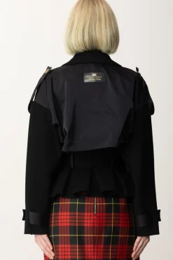 Elisabetta Franchi Giubbotto Tricot con CinturaNERO