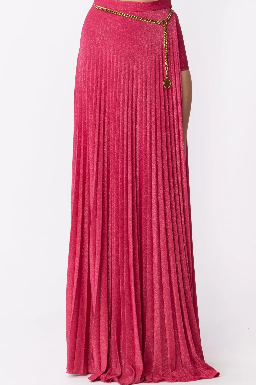 Elisabetta Franchi Gonna Plissettata In LurexFUXIA