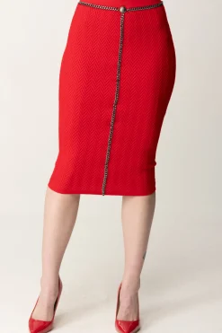 Elisabetta Franchi Gonna a Tubino con CatenaRED PASSION