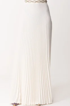 Elisabetta Franchi Gonna Lunga Plissettata con RicamoBURRO