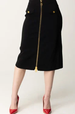 Elisabetta Franchi Gonna Midi con ZipNERO