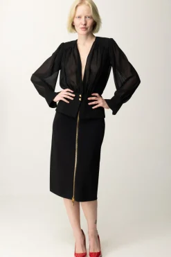 Elisabetta Franchi Gonna Midi con ZipNERO