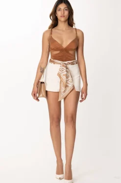 Elisabetta Franchi Gonna Pantaloncino con FoulardBURRO