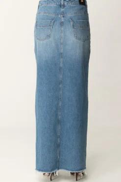 Elisabetta Franchi Gonna Lunga In Jeans con Spacco FrontaleLIGHT DENIM