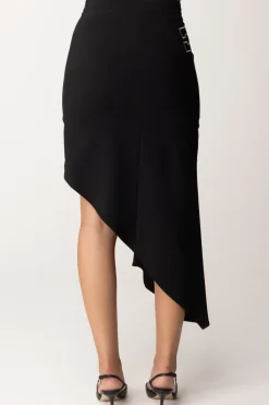 Elisabetta Franchi Gonna Midi AsimmetricaNERO/BURRO