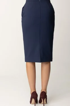 Elisabetta Franchi Gonna a Matita con MorsettoNAVY