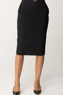 Elisabetta Franchi Gonna a Matita con MorsettoNERO