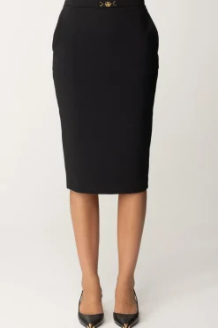 Elisabetta Franchi Gonna a Matita con MorsettoNERO