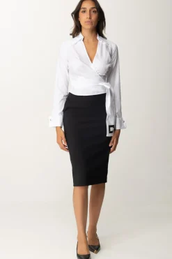 Elisabetta Franchi Gonna a Matita con MorsettoNERO