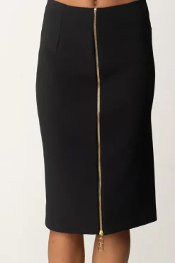 Elisabetta Franchi Gonna Midi a Tubo con ZipNERO