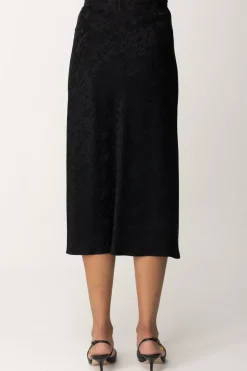 Elisabetta Franchi Gonna Midi In Crêpe JacquardNERO