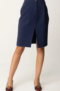 Elisabetta Franchi Gonna Midi con PincesNAVY