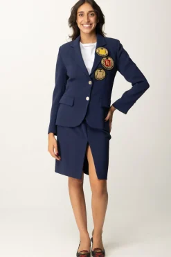 Elisabetta Franchi Gonna Midi con PincesNAVY