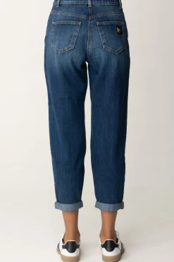 Elisabetta Franchi Jeans Boyfriend con Placca LogoBLUE DENIM