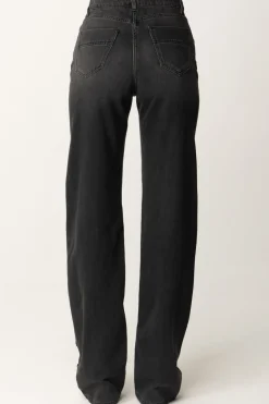 Elisabetta Franchi Jeans Dritti con BottoniBLACK DENIM