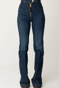 Elisabetta Franchi Jeans a Zampa con NervatureBLUE DENIM
