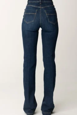 Elisabetta Franchi Jeans a Zampa con NervatureBLUE DENIM