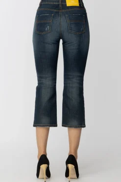 Elisabetta Franchi Jeans Crop ScuriUSED BLUE