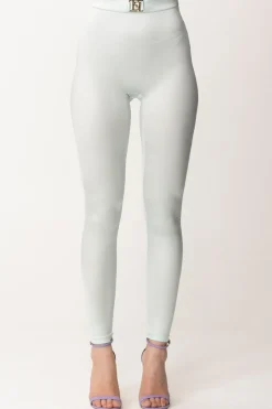 Elisabetta Franchi Leggings In Lycra con LogoACQUA