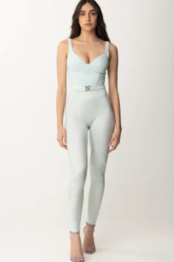 Elisabetta Franchi Leggings In Lycra con LogoACQUA