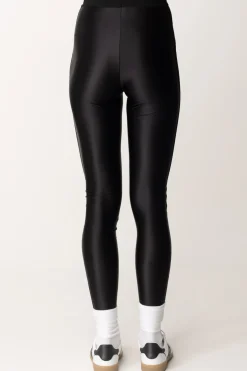 Elisabetta Franchi Leggings In Lycra con Bande LogateNERO
