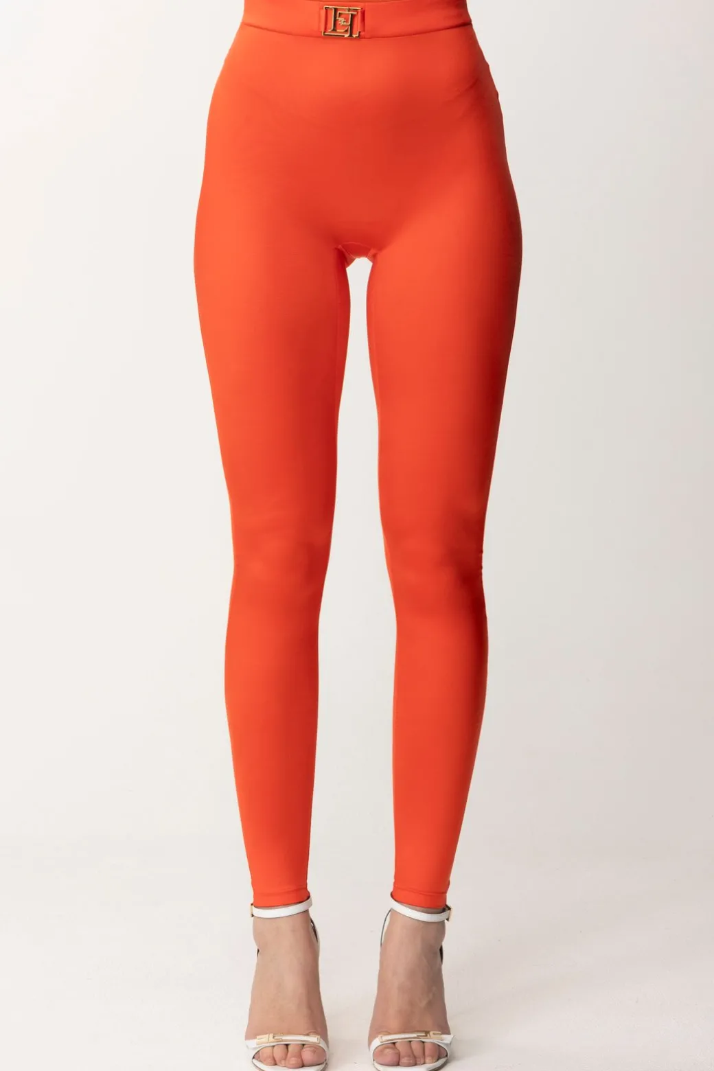 Elisabetta Franchi Leggings In Lycra con LogoCORALLO