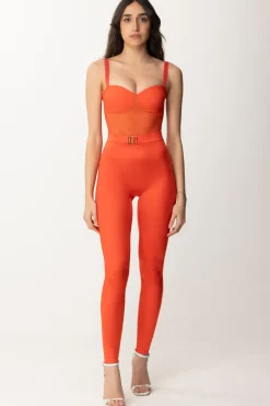 Elisabetta Franchi Leggings In Lycra con LogoCORALLO