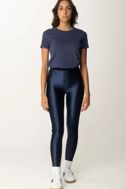 Elisabetta Franchi Leggings In Lycra con Bande LogateNAVY