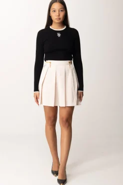 Elisabetta Franchi Maglia In Viscosa con Logo CollegeNERO/BURRO