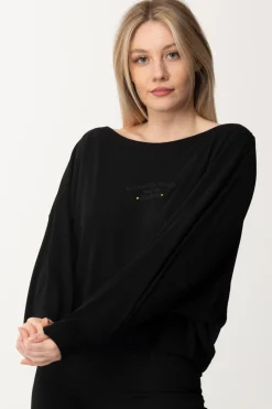 Elisabetta Franchi Maglia con Ricamo Reserved In TintaNERO