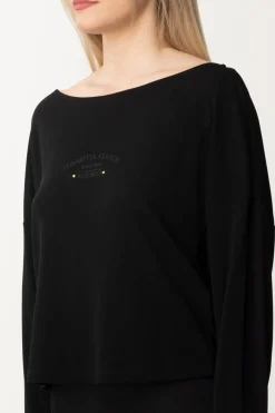 Elisabetta Franchi Maglia con Ricamo Reserved In TintaNERO
