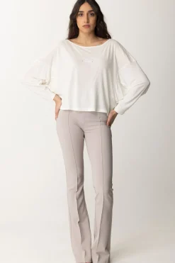 Elisabetta Franchi Maglia con Ricamo Reserved In TintaAVORIO