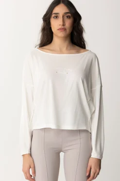 Elisabetta Franchi Maglia con Ricamo Reserved In TintaAVORIO