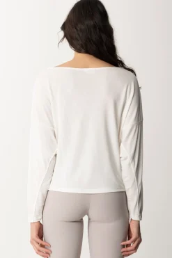 Elisabetta Franchi Maglia con Ricamo Reserved In TintaAVORIO