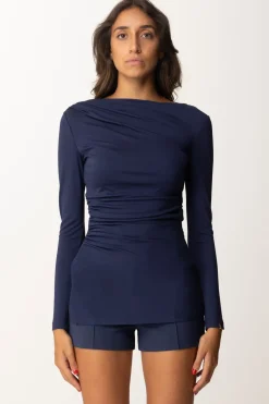 Elisabetta Franchi Maglia con DrappeggioNAVY