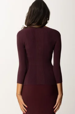 Elisabetta Franchi Maglia Scollo a V con Ricamo LogoROUGE NOIR