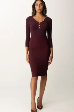 Elisabetta Franchi Maglia Scollo a V con Ricamo LogoROUGE NOIR