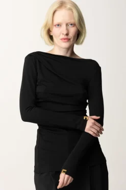 Elisabetta Franchi Maglia con DrappeggioNERO