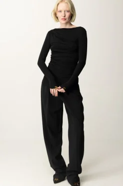 Elisabetta Franchi Maglia con DrappeggioNERO