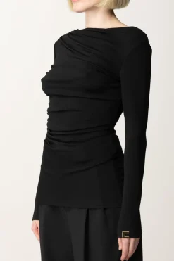 Elisabetta Franchi Maglia con DrappeggioNERO