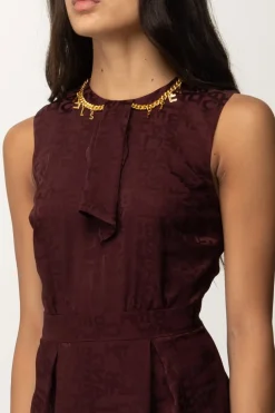 Elisabetta Franchi Mini Abito In Crepe con CharmsROUGE NOIR